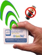 UHF-Senstag-hand-holding-pa UHF RFID sensor - credit card sized