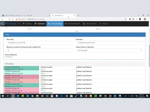 screenshot of Leap Sensors software user interface