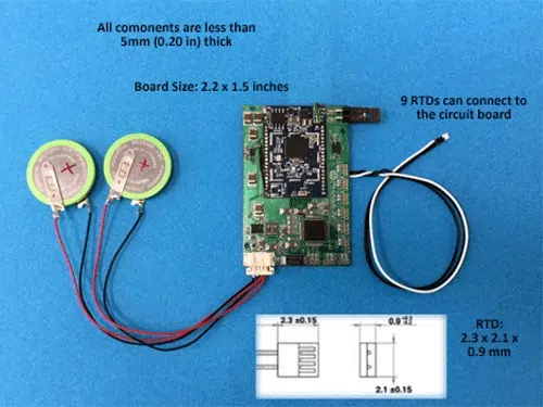 rtd sensor circuit board with measurements