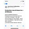 wireless sensor production counter and downtime timer warning message email