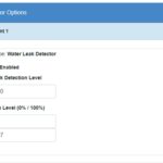 Wireless flood sensor configuration screen shot
