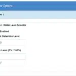 Wireless flood sensor configuration screen shot