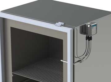 Fridge Sensor install rendering with open door 1 wireless refrigerator temperature sensor for medical