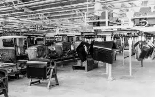 Old car assembly line