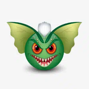 Gremlin emoticon, smiley, emoji vector illustration