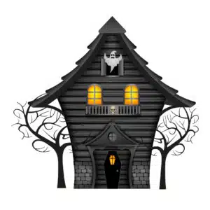 isolated halloween haunted house illustration