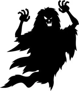 Scary Halloween Ghost Black Silhouette