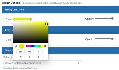 custom widget color