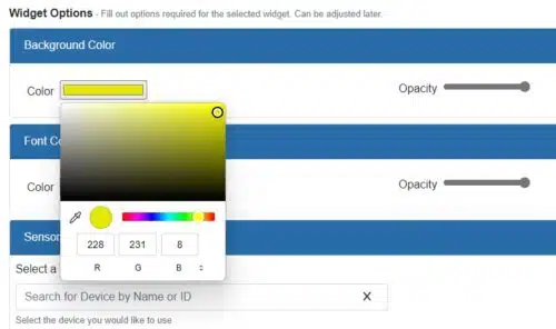 custom widget color
